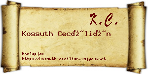 Kossuth Cecílián névjegykártya